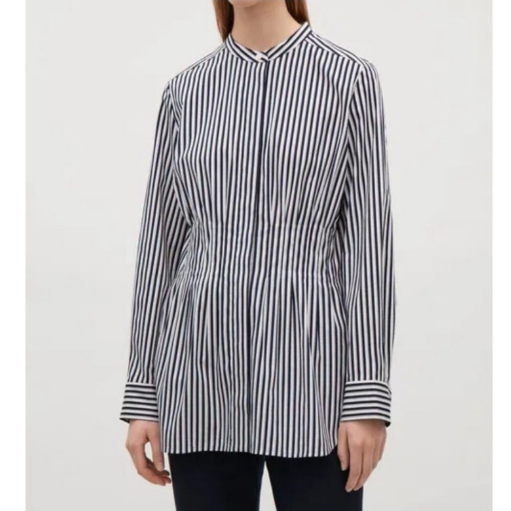 COS Blue and White Striped Blouse